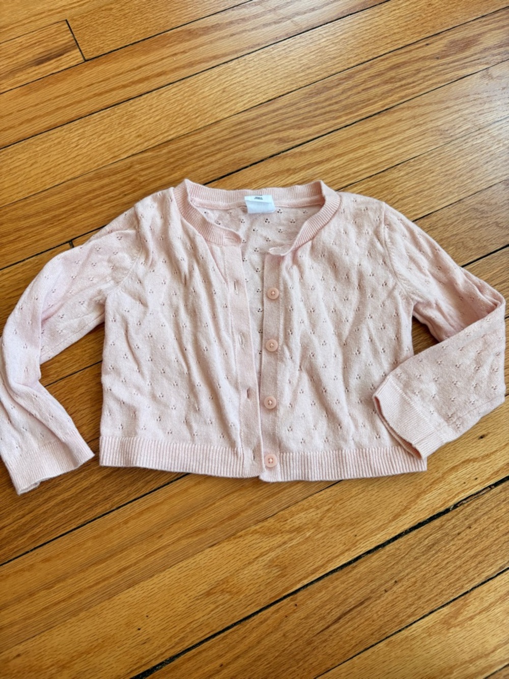 GAP Baby Pink Eyelet Knit Cardigan Size 2